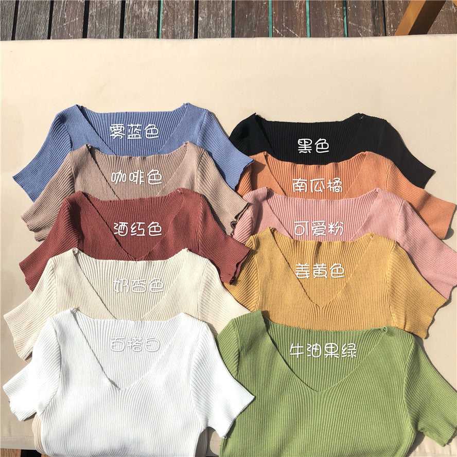 女士短袖針織T卹