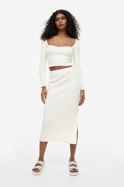 Bustier-look rib-knit top – TheLaxion