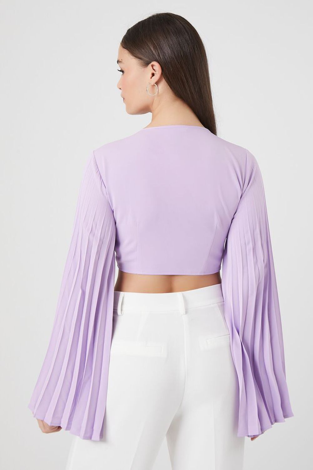 Plunging Bell-Sleeve Crop Top