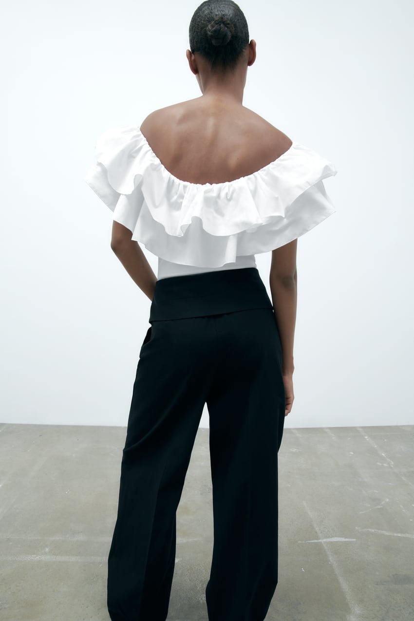 BODYSUIT WITH RUFFLED STRAPS