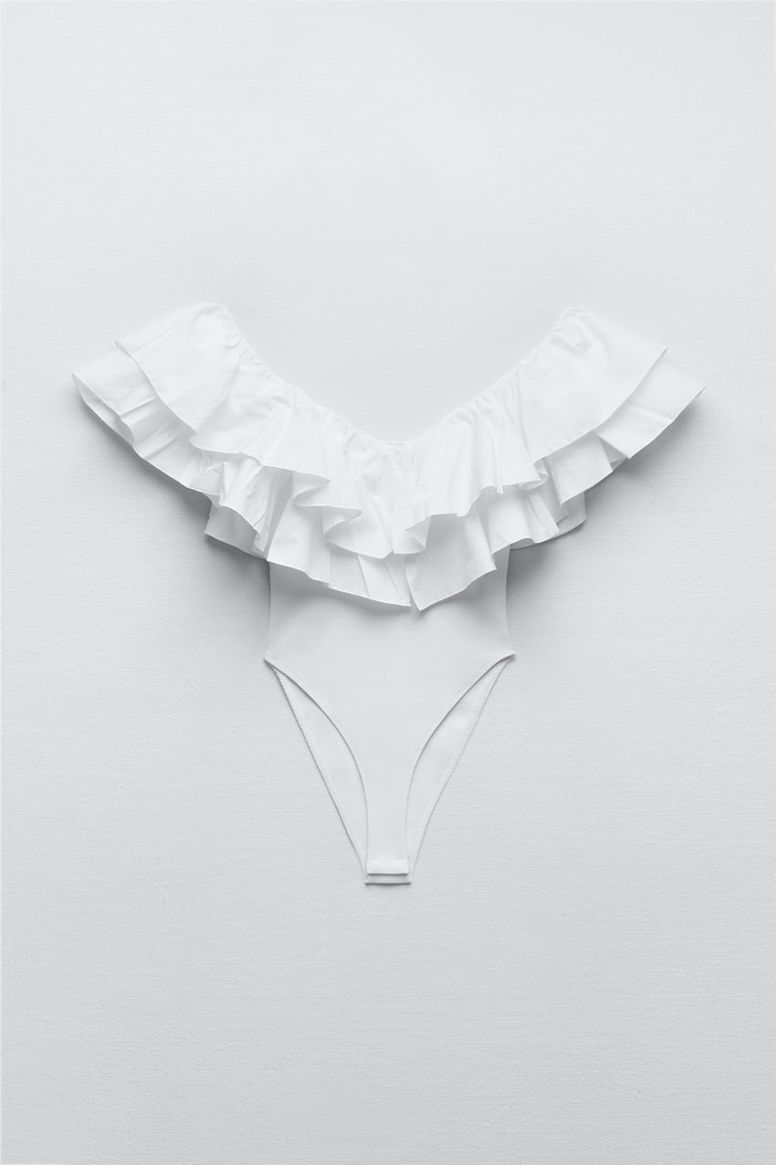 BODYSUIT WITH RUFFLED STRAPS