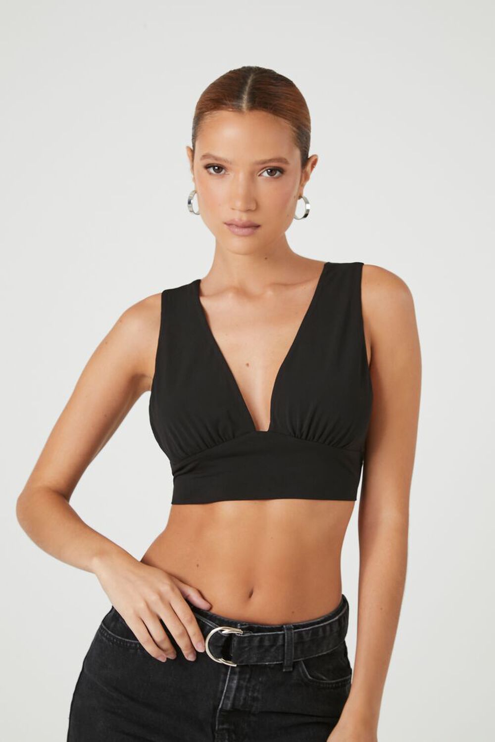 Plunging Tie-Back Crop Top