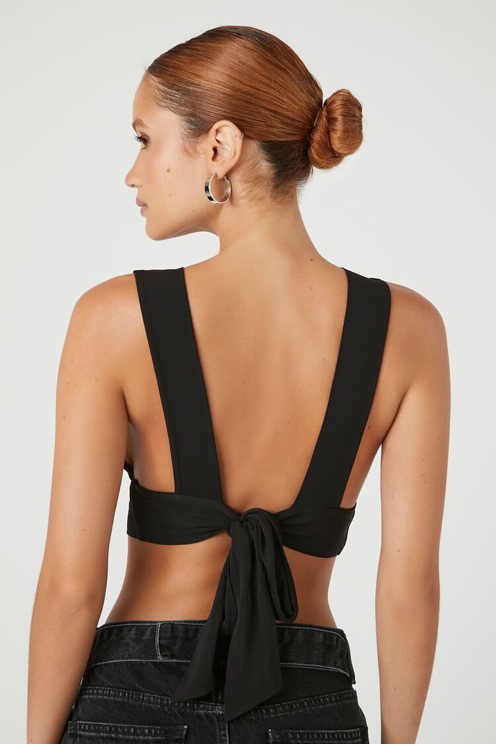 Plunging Tie-Back Crop Top