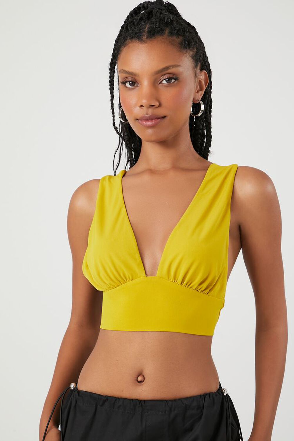 Plunging Tie-Back Crop Top