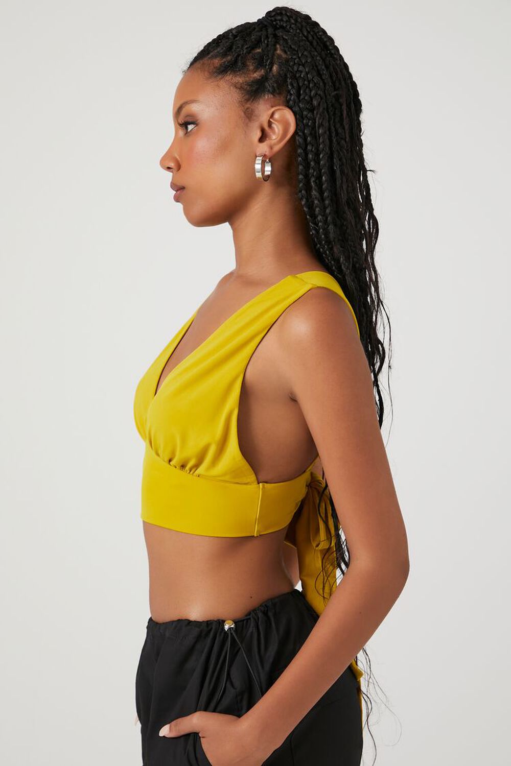 Plunging Tie-Back Crop Top