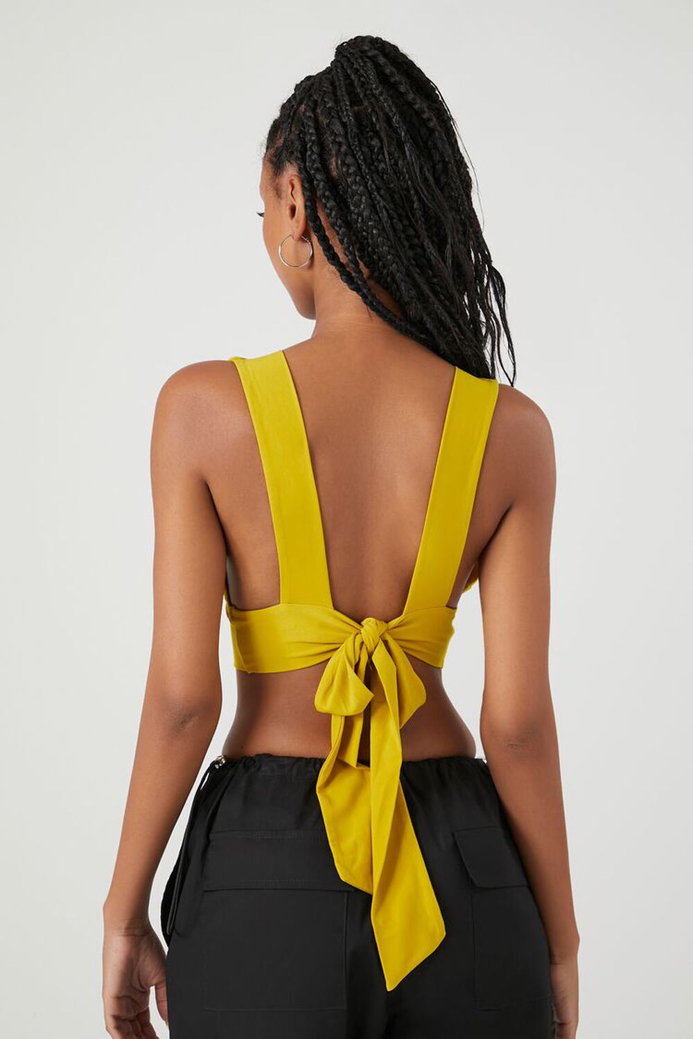 Plunging Tie-Back Crop Top