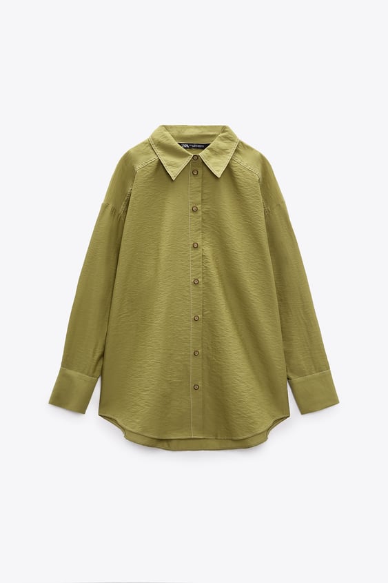 OVERSIZE SHIRT WITH CONTRAST TOPSTITCHING