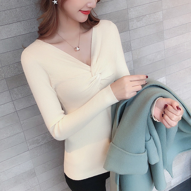 New Korean V-neck Sweater Autumn and Winter