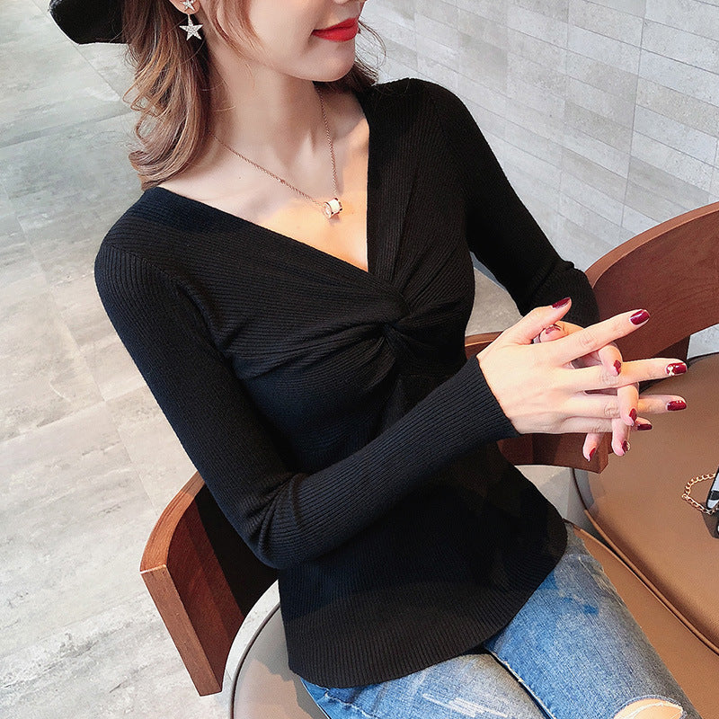 New Korean V-neck Sweater Autumn and Winter