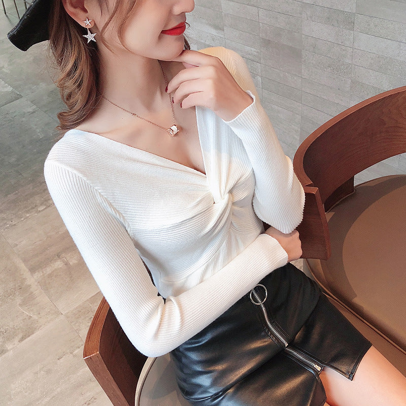 New Korean V-neck Sweater Autumn and Winter